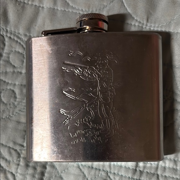 Other - Engraved Silver Hip Flask